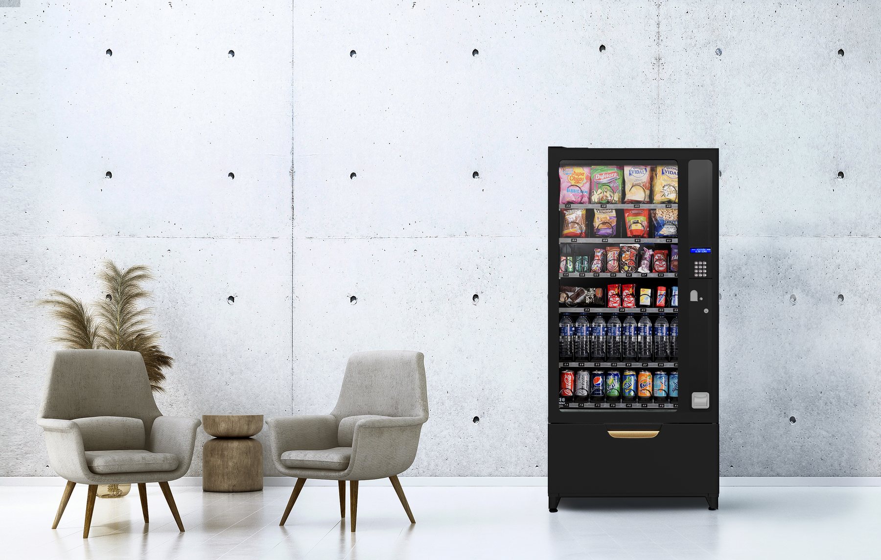 Azkoyen Zeru vending machine in an office space